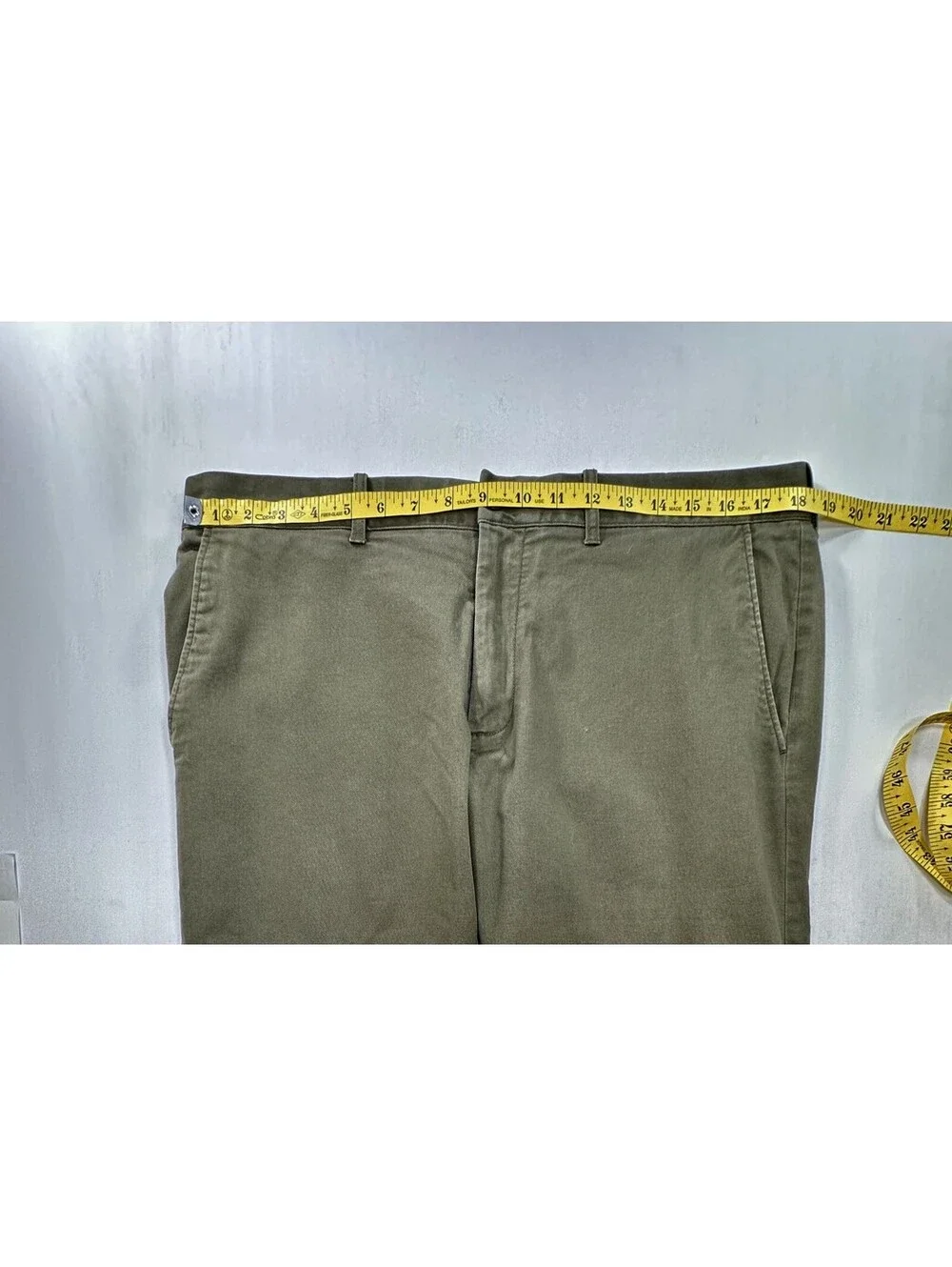 J Crew Flex Slim Fit Flat Front Chinos Green Mens 35/32
